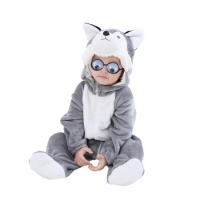 Baby Animal Costume Halloween Winter Warm Tiger Fox Dog Bunny Zipper Long Sleeve Hooded Romper Cute Boys Girl Cosplay Jumpsuit