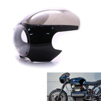 Smoke/Clear Lens Motorcycle Black 5 3/4" Cafe Racer Headlight Fairing For Harley Sportster 883 1200 Dyna