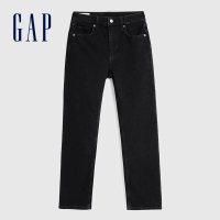 【GAP】女裝 高腰直筒牛仔褲-黑色(729007)