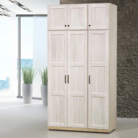  MUNA 家居 泰倫斯4X8尺白橡木色三門衣櫥/含被櫥頭(櫥櫃 收納 衣櫃)