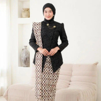 Kebaya Janggan Anggita Fukoro Series + Bross Setelan Baju Couple Kebaya Kraton Modern Jawa Wisuda La