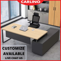CARLINO: CEO OFFICE TABLE WITH RACK / Director table with rack / Meja Boss