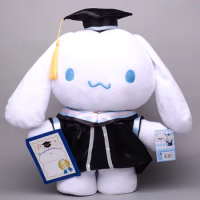 Miniso Sanrio Series Plush Toys Graduation Season Kuromi Melody Plush Doll Bachelor Dress Boys And Girls Graduation Decoration