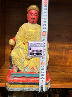 老式木雕保生大帝佛像！高30厘米！左椅子和左腳有傷磕碰！收