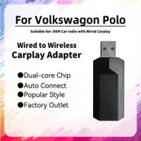 New Mini Smart AI Box for VW Volkswagon Polo Apple Carplay Adapter Plug and Play USB Dongle Car OEM Wired Car Play To Wireless