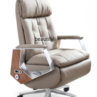 Electric massage boss chair, luxury and comfortable computer chair, business home leather reclining office chair