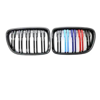 Suitable for BMW X1 old model E84 10-14 grille double line bright black three color intake grille grille decorative strip