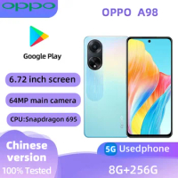 OPPO A98 5G Android CPU Qualcomm Snapdragon 695 Unlocked 6.72 inches Screen 8GB RAM 256GB ROM All Colours used phone
