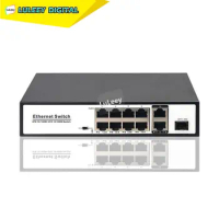 Standard 8+2 Gigabit POE 10 Port Switch Camera Monitors Gigabit Ethernet POE Port X8 Gigabit Uplink Port X2