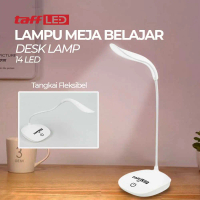 Lampu Meja Belajar Desk Lamp Rechargeable 14 LED White Light TaffLED