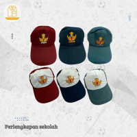 grosir // 20pcs 10 pcs topi sekolah sd merah dan merah putih bordir Fashion