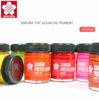 SAKURA 45ml Single Bottle Mixed Liquid Gouache Degumming Pigment with Strong Coverage of Pure Color Concentrated Gouache Paint