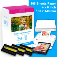 Labelife for Canon Selphy CP1300 Photo Paper and Color Ink 4' x 6' for CP1000 CP1200 CP910 CP900 Photo Printer KP-108IN KP-36IN