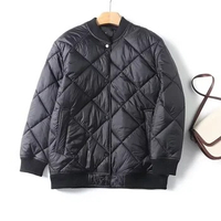 Maxdutti Autumn And Winter New Women's Quilted Flight Jacket Black Loose Coat Women Bomber Jacket Tops