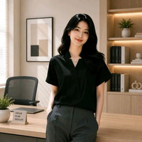 Celestia Label | Blouse Wanita Rebecca Kekinian Atasan Wanita Korea Casual Elegan Size S-XL M Hitam