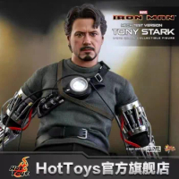 Original Hot toys Ht MMS582 Iron Man Tony Mechanical Debugging Workbench Action Figure Hobby Collectible Model Toy Figures gifts