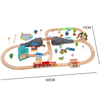 Hospital Rescue Transport Track Set Puzzle Track Repair Scene With Sound Track Compatible Wooden Electric Train Kids Toys Pd14