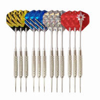12Pcs Steel Tip Needle Darts Set Sports Entertainment Electronic Flying Darts Kit