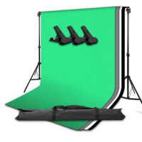 Photo Studio Portable Backdrop Stand Kit 2x2m Background Support System White Black Green Screen Chroma key Photography Backdrop