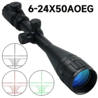 6-24x50 AOE Cross Red Greed Optical Rifle Scope Long Eye Rifle Scope Relief Sniper Gear Hunting Scopes for Airsoft Rifle