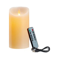 LED Candles, Flickering Flameless Candles, Rechargeable Candle, Real Wax Candles with Remote Control,12.5cm A