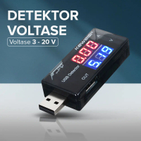 Permata Mall- KEWEISI USB Charger Power Current Voltage Tester Detector 3-20V 0-3A - KWS-10VA
