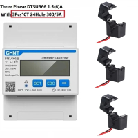 CHINT DTSU666 80A Din Rail Digital Voltmeter Power Electric Energy KWH Meter Volt Amp Modbus RS485 A