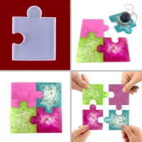 Puzzle Coaster UV Epoxy Resin Mold Cup Mat Mug Pad Silicone Mould DIY Crafts Home Decorations Casting Tools