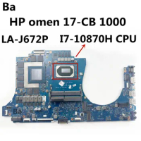 For HP omen 17-CB 1000 laptop motherboard LA-J672P With Intel I7-10870H CPU RTX2070 8GB M31068-601