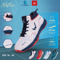Giày Thể Thao Bóng Chuyền Bóng Rổ WIKA NETIC Cổ Cao Chính Hãng Màu Trắng Sneaker Sport Cao Su Tập Th