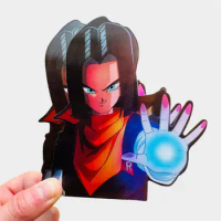 Dragon Ball Z 18/Android 17 Anime Figure Motion Stickers Car Sticker Notebook Waterproof Decal Toy Wall Sticker Kids Toys Gifts