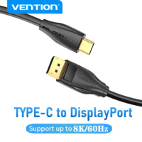 Vention USB C to DP 1.4 Cable 8K 60Hz Type C to DisplayPort Converter Cable for Lenovo MacBook Pro TV Monitor Type-C to DP Cable
