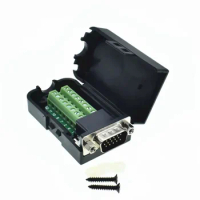 D-SUB DB15 VGA Male Nut 3Row 3+9 15Pin Plug to Terminal PCB Board Connectors With Cover