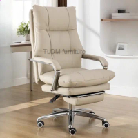 Recliner Ergonomic Office Chair Lounge Boss Leather Executive Chair Rolling Swivel Cadeiras De Escritorio Office Furniture WKOC