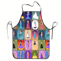 1 Piece Disney Princess Apron - 16 Colorful Princess Designs, Perfect for Crafts, Baking, Painting, 