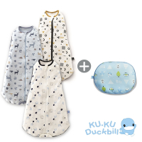 KUKU酷咕鴨 超好眠懶人包巾+3D超透氣初生護頭枕(多款組合任選)