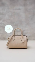 Coach Mini rowan crossbody bag in signature canvas & leather Sand White Chalk Oat Chalk