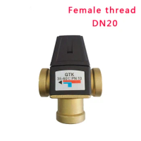 3 Way Brass Female Thread Thermostatic Mixing Valve DN20 DN25 Solar Water Heater Valve 3-Way Thermostatic Mixer Valve