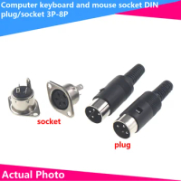 5PCS S Terminal 3/4/5/6/7/8P Pin/Core Midi Male Connector Female Connector Plug Computer Large Keyboard Mouse Socket Din
