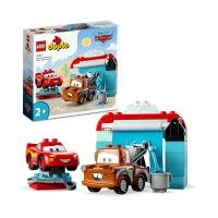【LEGO 樂高】得寶系列 10996 Lightning McQueen &amp; Mater’s Car Wash Fun(閃電麥坤玩具 幼兒積木)