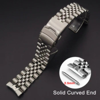 22mm for Jubilee Curved End Watchband Solid Stainless Strap For Seiko SRP773 SRP775 SRP777 SRPA21 For Water Ghost 2.5mm Link Pin