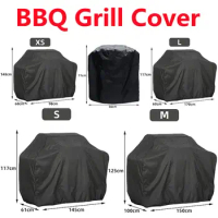 Black Waterproof Rain BBQ Cover Outdoor Grill Cover Weber Heavy Duty Barbacoa Anti Dust Rain Gas Charcoal Electric BBQ Cover