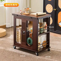 新款可移動式茶几小戶型摺疊客廳家用中古風實木邊幾沙發邊櫃