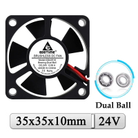 5Pcs Gdstime DC 24V พัดลม3ซม. 35X35X10มม. Dual Ball Axial Brushless 3D เครื่องพิมพ์ Cooler พัดลม35มม. X 10มม. 35มม. พัดลมระบายความร้อนสำหรับแล็ปท็อป