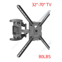 NB NEW 757-L400 strong 6 arm 32-70" VESA lcd tv mount bracket in wall with plastic cover 80lbs swing arms articulating