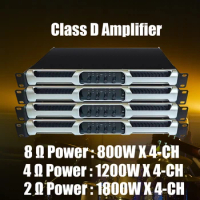 Leicozic PA8004 1200Wx4 4 Channel Digital Professional Audio DSP Line Array Amps 1U Power Amplifier Class D Subwoofer Amplifier