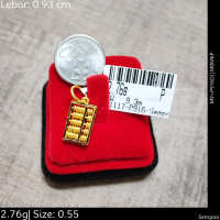 Emas 916,Loket Sempoa L5 Crki Segi H14.5 0.93cm Design:1117<M0M6P>P916D(M9)-Size: 0.55cm