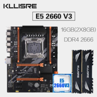 Kllisre LGA 2011-3 D4 motherboard kit xeon x99 E5 2660 V3 CPU 2pcs X 8GB =16GB 2666MHz DDR4 memory