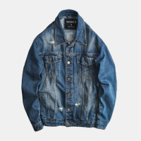 [HẾN STORE MENSWEAR] Áo khoác jean blue Heboz 2M chất liệu denim wash, form regular - 00001625
