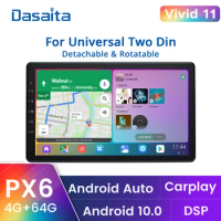 Dasaita HA2208 13.3" 2K 1920*1080 Car Radio GPS Navi Video Stereo Dasaita Vivid10 PX6 Double 2 Din Apple Carplay Android Auto